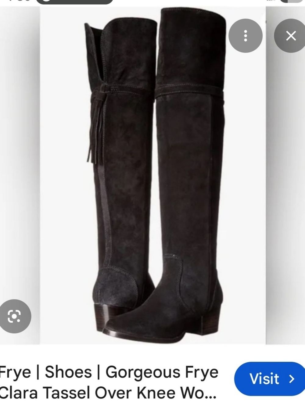 Frye Clara Tassel Over-the-Knee Suede Boots - Black